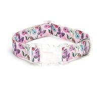 haoyueer Dog Collar for Small Medium Large Dogs, Adjustable Soft Puppy Cats Collars Multicolor Patterns Collars for Dogs Girl Boy Puppy Walking Running Training (M, Hornflower)