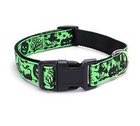 haoyueer Dog Collar for Small Medium Large Dogs, Adjustable Soft Puppy Collars with Quick Release Buckle Walking Running Training (S, Bats)