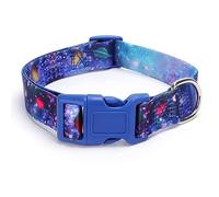 haoyueer Dog Collar for Small Medium Large Dogs, Adjustable Soft Puppy Collars with Quick Release Buckle Walking Running Training (L, Galaxy)