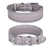 haoyueer Large Dog Collar, Mesh breathable dog collar Soft Padded Reflective Large Dog Collar for Medium & Large Dogs (M, Grey)
