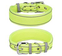 haoyueer Large Dog Collar, Mesh breathable dog collar Soft Padded Reflective Large Dog Collar for Medium & Large Dogs (M, Green)