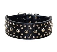 haoyueer New Unisex Studded Leather Dog Collars Medium Large Dog Necklace for Pitbull Doberman Sizes M L … (M, Black)