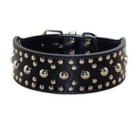 haoyueer New Unisex Studded Leather Dog Collars Medium Large Dog Necklace for Pitbull Doberman Sizes M L … (L, Black)