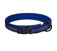 haoyueer Reflective Nylon Dog Collar with Safety Buckle, Adjustable Pet Collars with Soft Neoprene Padding for Small Medium Large Dogs (S fit neck 33-45cm, Blue)