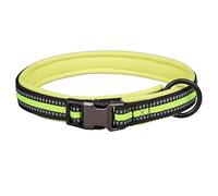 haoyueer Reflective Nylon Dog Collar with Safety Buckle, Adjustable Pet Collars with Soft Neoprene Padding for Small Medium Large Dogs (S fit neck 33-45cm, Green)