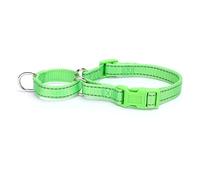 haoyueer Reflective Nylon Martingale Collar, Heavy Duty Nylon Escape-proof Martingale Dog Collar for Large Breeds Boy and Girl Dogs - Walking Training Daily Use (S, Green)