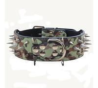 haoyueer Sharp Spiked Studded Dog Collar 2 Inch Width Stylish Leather Dog Collars for Medium & Large Dogs Pitbull,Labrador,Boxer Rottweiler German Shepherd … (XL, Camouflage)