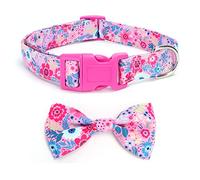 haoyueer Soft Comfy Bowtie Dog Collar,Detachable and Adjustable Bow Tie Collar,for Girl Female Small Medium Large Dogs (S, Hot Pink1)