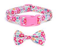 haoyueer Soft Comfy Bowtie Dog Collar,Detachable and Adjustable Bow Tie Collar,for Girl Female Small Medium Large Dogs (M, Pink1)