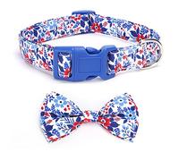 haoyueer Soft Comfy Bowtie Dog Collar,Detachable and Adjustable Bow Tie Collar,for Girl Female Small Medium Large Dogs (S, Dark Blue1)