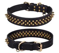 haoyueer Spiked Dog Collar Soft Pu Leather Mushrooms Rivet Spike Studded Puppy Adjustable Cat Collars (S, Black1)