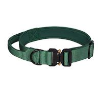 haoyueer Tactical Dog Collar, Adjustable Military Training Nylon Dog Collar with Control Handle and Heavy Metal Buckle for Medium and Large Dogs (XL, Green)