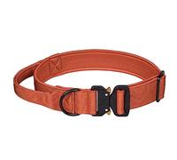 haoyueer Tactical Dog Collar, Adjustable Military Training Nylon Dog Collar with Control Handle and Heavy Metal Buckle for Medium and Large Dogs (M, Brown)