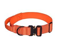 haoyueer Tactical Dog Collar, Adjustable Military Training Nylon Dog Collar with Control Handle and Heavy Metal Buckle for Medium and Large Dogs (XL, Orange)