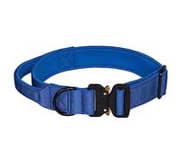 haoyueer Tactical Dog Collar, Adjustable Military Training Nylon Dog Collar with Control Handle and Heavy Metal Buckle for Medium and Large Dogs (M, Blue)