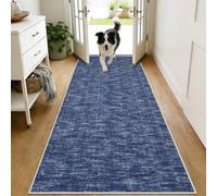 HAOYUES Hallway Runner Rugs Non-Slip & Machine Washable Low Pile Kitchen Runner Carpet Runner for Hall, Entryway, Laundry, Lounge, Office, Bedroom 80x130cm Blue