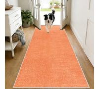 HAOYUES Hallway Runner Rugs Non-Slip & Machine Washable Low Pile Kitchen Runner Carpet Runner for Hall, Entryway, Laundry, Lounge, Office, Bedroom 80x130cm Orange