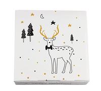 Haoyull Merry Christmas Cookie Gift Snack Box Cartoon Santa Cupcake Candy Food Bakery Foldable Square Paper Case Holiday Party Packaging Supplies Square Paper Gift Treat Box 10pcs