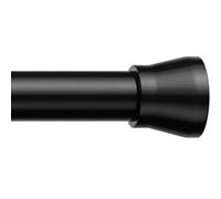 HAOYUNTE Shower Curtain Pole 115-195cm 1Pcs Black Tension Rods for Curtains | Extendable Curtain Poles No Drilling Non-Slip Shower Curtain Rail Non-Rust for Wardrobe，Window and Bathroom