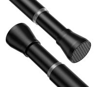 HAOYUNTE Shower Curtain Pole 115-195cm 1Pcs Extendable Curtain Poles No Drilling Black Tension Rods for Curtains Non-Slip Shower Curtain Rail Non-Rust for Wardrobe，Window and Bathroom