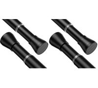 HAOYUNTE Shower Curtain Pole 115-195cm 1Pcs Extendable Curtain Poles No Drilling Black Tension Rods for Curtains Non-Slip Shower Curtain Rail Non-Rust for Wardrobe，Window and Bathroom (Pack of 2)