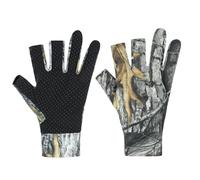 haozaikeji 3D Leaves Camo Gloves Mens Woodland Camouflage Hunting Anti Slip Gloves for Outdoor Fishing Hunting Wildlife Photography Summer