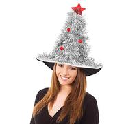 haozaikeji Christmas Tree Hats for Adult Unisex Party Hats Xmas Tree Hats with Star Novelty Headwear Tinsel Hats Christmas Straw Hats Striped Hats for Party Costume Accessory Ball Carnival Kids