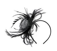 haozaikeji Fascinators Hat for Women Feather Wedding Hat Pillbox Hat Ladies Mesh Headband & Clip Retro Headpiece for Bridal, Church, Hen Party, Cocktail, Royal Ascot Race