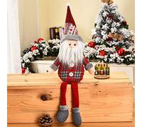 haozaikeji Long Leg Plush Dolls Christmas Ornaments Cute Sitting Santa Snowman Elk Mouse Long Beard Handmade Doll Christmas Decor for Home Table Decoration Holiday Supplies Indoor Xmas Decor Gift