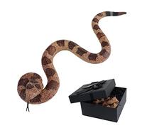 haozaikeji Realistic Rubber Snakes Shredded Paper and Gift Box Set Scary Halloween Pranks Props Fake Snake Gag Gift Lifelike Snake Figure Prank for Halloween Party Keep Birds Away Garden Decoration