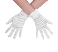 haozaikeji Short Satin Gloves for Ladies Wedding Gloves Evening Gloves Women Stretchy Opera Gloves Vintage Victorian Style 1920s Gloves for Bridal Fancy Dress Prom Cheongsam Dress