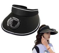 Haozaikeji Unisex Baseball Cap with Fan - USB Charging, Three-Speed Adjustment, UPF 50+ Sun Protection, Black