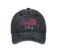 haozaikeji Unisex Distressed Baseball Cap Vintage Trucker Hat Snapback Summer USA Flag Embroidered Sun Hat Mens Women for Driving Sport Hiking Black