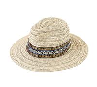 haozaikeji Women Panama Straw Sun Hat Wide Brim Floppy Cap UPF 50+ Fashionable Foldable Summer Beach Cap Women Men Fedora Trilby Hat for Outdoor Travel Holiday Beige
