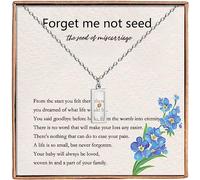 Haoze Miscarriage Gifts for Mothers Forget Me Not Seed Necklace Loss Grief Sympathy Gift Loss Memorial Gifts Jewelry, Stainless Steel, stainless steel