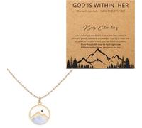 Haoze Mustard Seed Necklace Christian Gifts for Women, Stainless Steel Faith Mustard Seed Necklace Inspirational Christian Religious Jewelry for Women Best Gifts, Middle, Metal, Agate