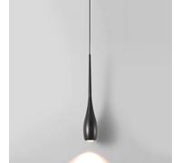 HAOZIWEI LED Pendant Light Kitchen Island Lighting Fixture Modern Ceiling Hanging Lamp, Teardrop Shape Suspended Lights for Bedroom Restaurant Bar Office, 7W Mini Chandelier(Black-6000K)