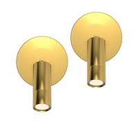HAOZIWEI LED Wall Lights Set of 2 Adjustable Sconces Wall Lighting Bedside Reading Wall Lamp Bedroom Headboard Sconce Rotatable Wall Mount Reading Light for Living Room Hotel(Gold)