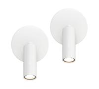 HAOZIWEI LED Wall Lights Set of 2 Adjustable Sconces Wall Lighting Bedside Reading Wall Lamp Bedroom Headboard Sconce Rotatable Wall Mount Reading Light for Living Room Hotel(White)