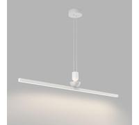 HAOZIWEI Minimalist Linear Pendant Light LED Chandelier Ceiling Fixture Long Strip Hanging Lamp Geometric Pendant Lighting Fixture for Dining Room Kitchen Island Lights 3 Color Mode
