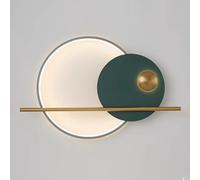HAOZIWEI Modern LED Sconce Lighting Round Wall Light Fixture Art Decor Sconces, Nordic Geometric Wall Mounted Lamp for Living Room Bedroom Restaurant, 24W 3000K Wall Wash Lights(Green)