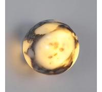 HAOZIWEI Natural Alabaster Wall Sconce Modern Globe Wall Lamp 4.7" Marble Sconces, Nordic Wall Mount Lights for Living Room Bedroom Bedside Hallway, G9 Headboard Lighting Fixture