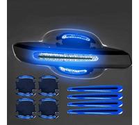 haozong 8Pcs Car Door Handle Protectors for Ford Transit/Tourneo Custom 2023-2024 2025, Carbon Fiber Scratch Protection Sticker Car Door Handle Safety Reflective Strips,Blue