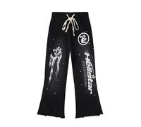 HAOZYUN Spring and Autumn Retro Vintage Washed Legged Haren Pants, Pants, Bathroom Pants, Trendy Men's and Women's Pants, Sports Pants-COLOR-7||L