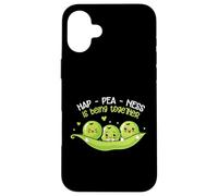 Hap-Pea-Ness Is Being Together Pun Case for iPhone 16 Plus