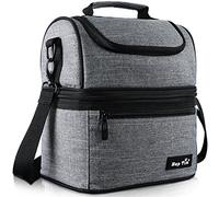 Hap Tim Insulated Lunch Bag for Kids & Adults,8L Leakproof Lunch Boxes for Adults,Perfect Lunch Bags & Cooler Bag with Adjustable Shoulder Strap (Grey UK-16040-G)