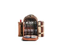 Hap Tim luxury 4 Person Picnic Backpack Picnic Rucksack Bag Hamper with Insulated Cooler Compartment includes Tableware & Fleece Blanket(EU3065)