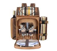 Hap Tim Picnic Basket Backpack for 2 Person with 2 Insulated Cooler Compartment, Wine Holder, Fleece Blanket, Cutlery Set,Perfect for Beach, Hiking, Camping, BBQs, Family or Wedding Gifts(36083)