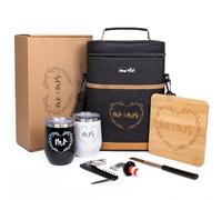 Hap Tim Wedding Gifts for Couples, Bridal Shower Gifts, Engagement Gifts for Newlyweds, Mr and Mrs Gifts - Wine Cooler Bag Insulated Wine Carrier Tote with Tumblers, Bamboo Cheese Borad (13624-G1)
