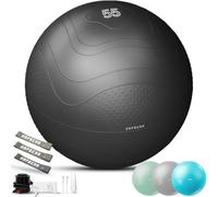 HAPBEAR Exercise Ball 48-55cm - Anti-Burst Slip-Resistant Yoga/Pilates Ball for Core Training & Posture Improvement, Home Gym/Rehab/Pregnancy Ball, Quick Pump & 3 Resistance Bands Included